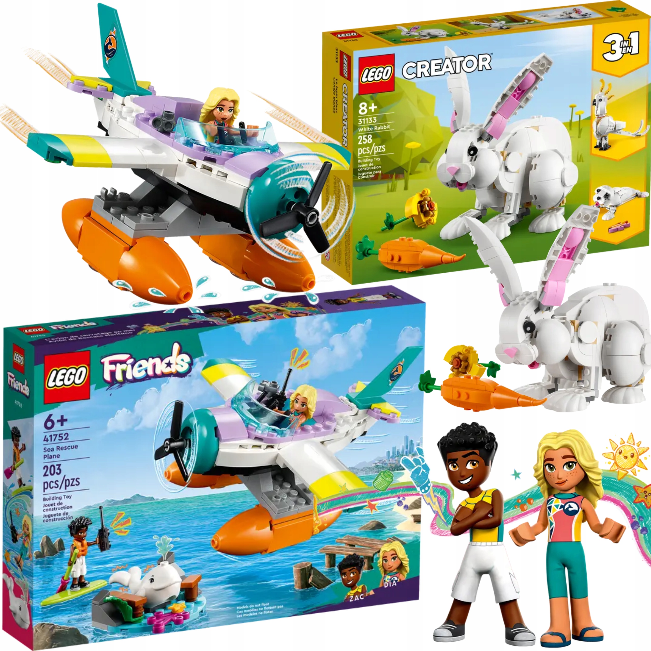 Lego Friends 41752 Hydroplan Lego 31133 Králík Velikonoční Sada