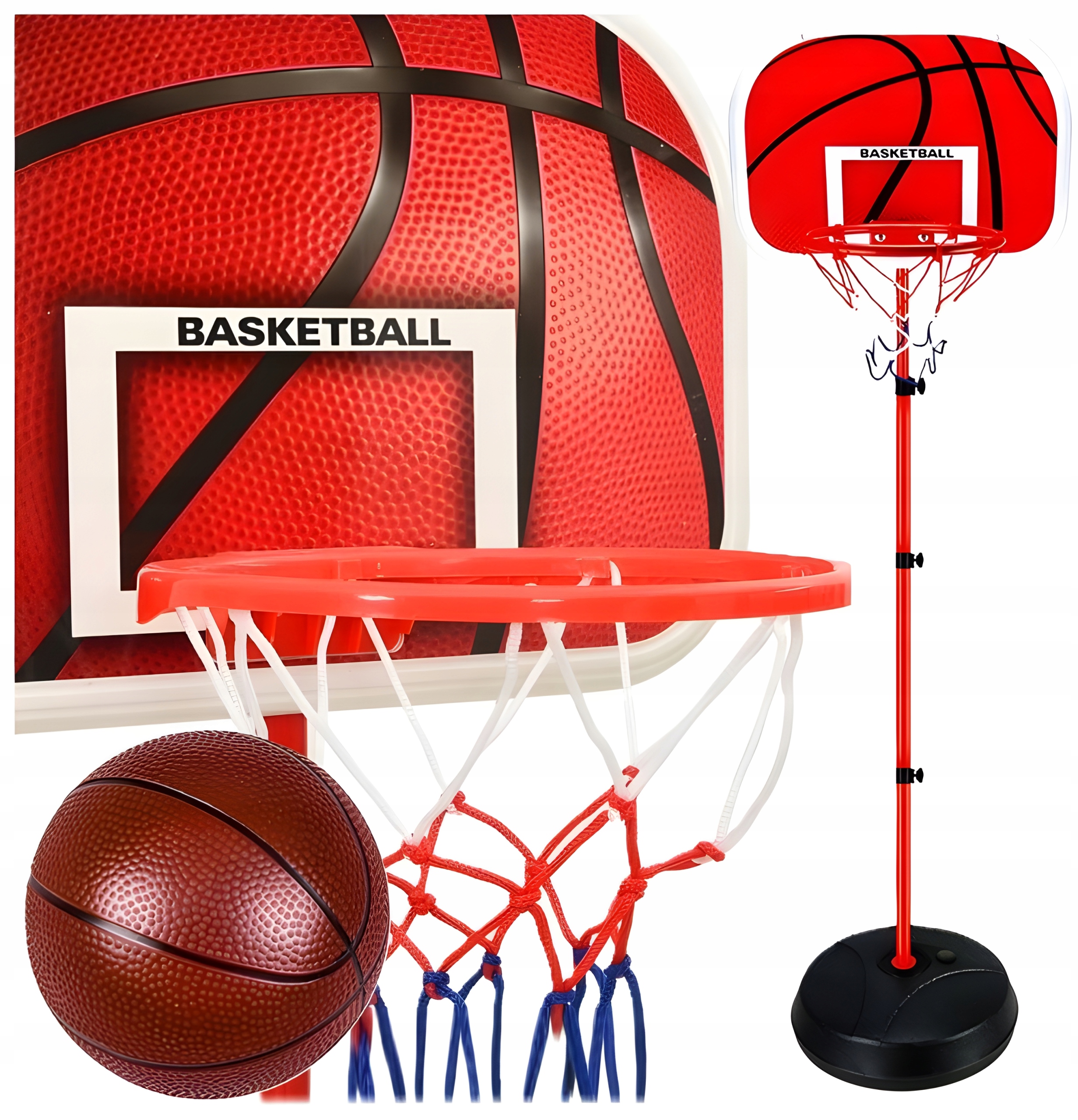 Kosz do Koszykówki Tablica do Koszykówki Regulowany Zestaw z Piłką