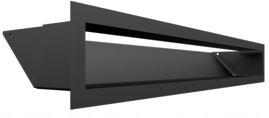 Větrací Krbová Mřížka Luft 90X600 Kovová, Černá, Pro Krb