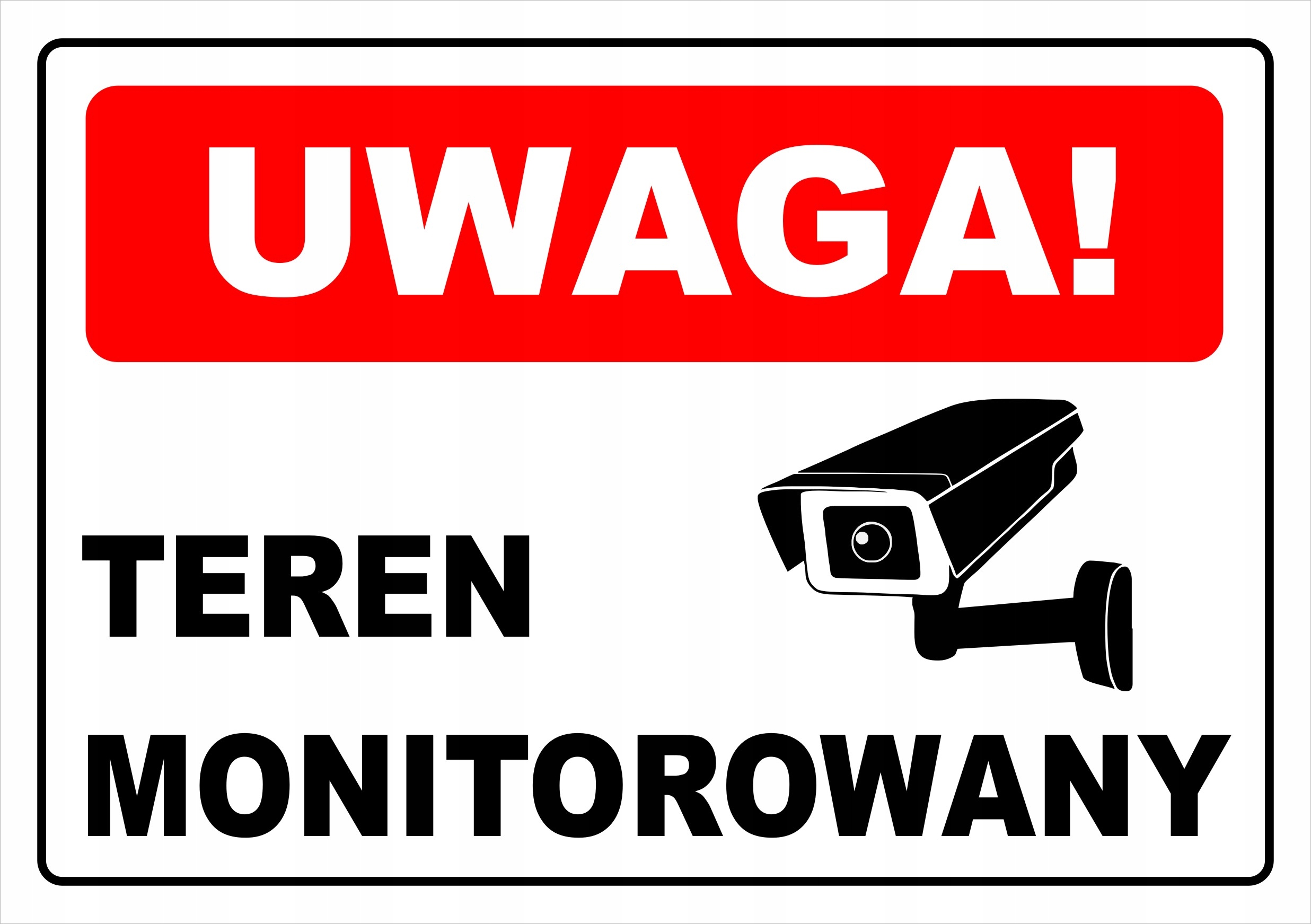 

Tabliczka Teren Monitorowany plastik ~A5 taśma