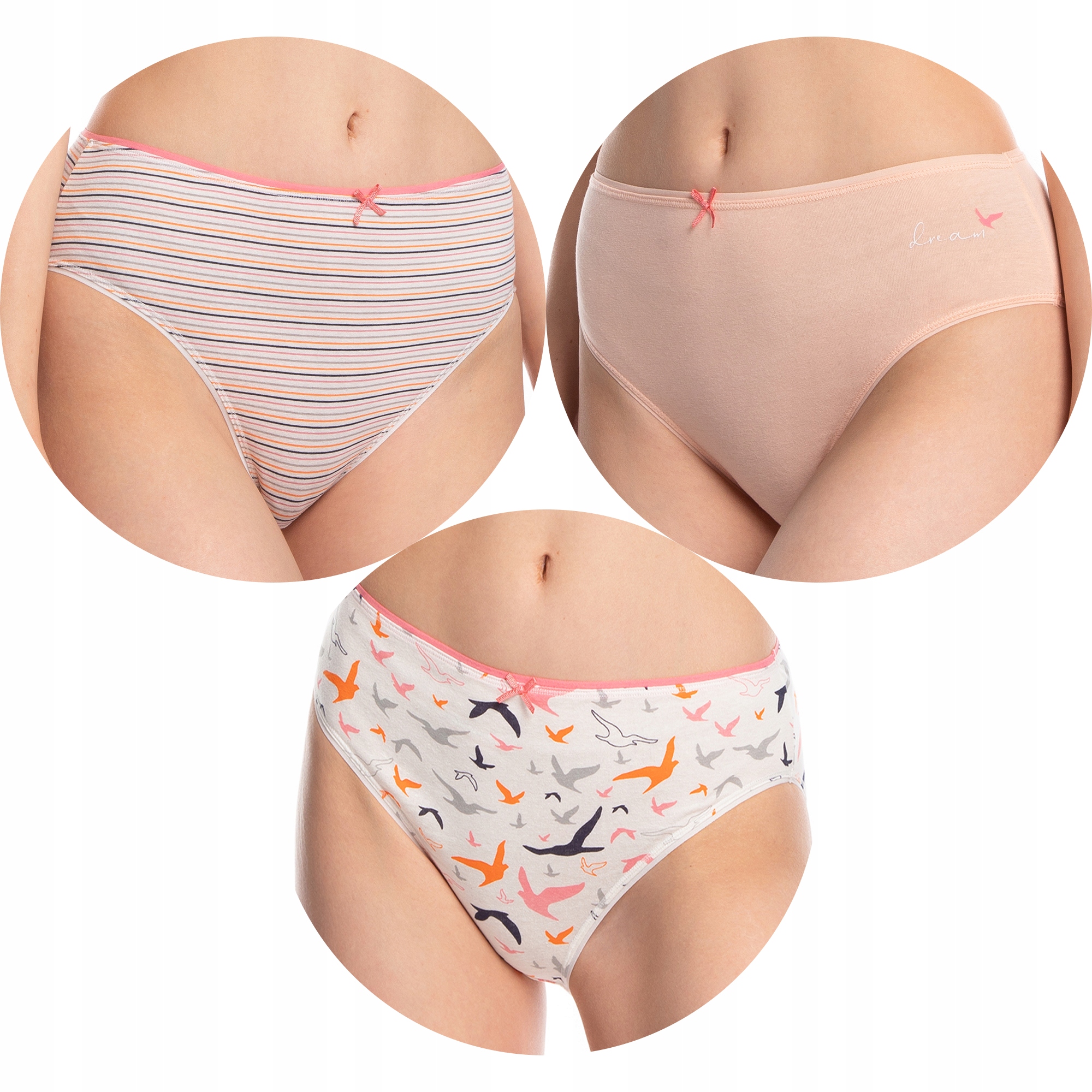 LAMA MAJTKI BAWEŁNIANE FIGI DAMSKIE 3-PAK roz. M