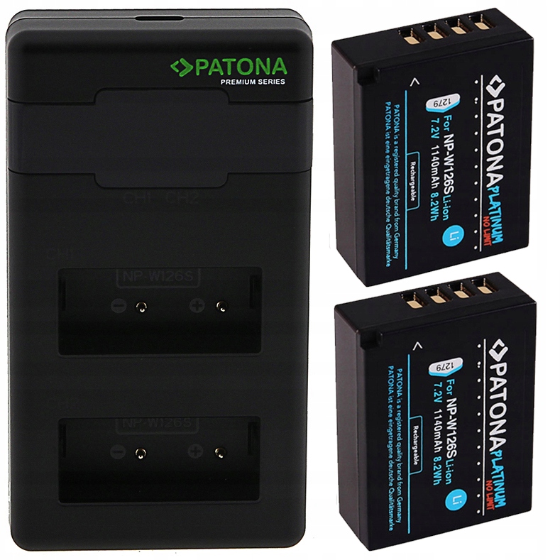 2x Akumulator PATONA Platinum Fuji NP-W126s + łado