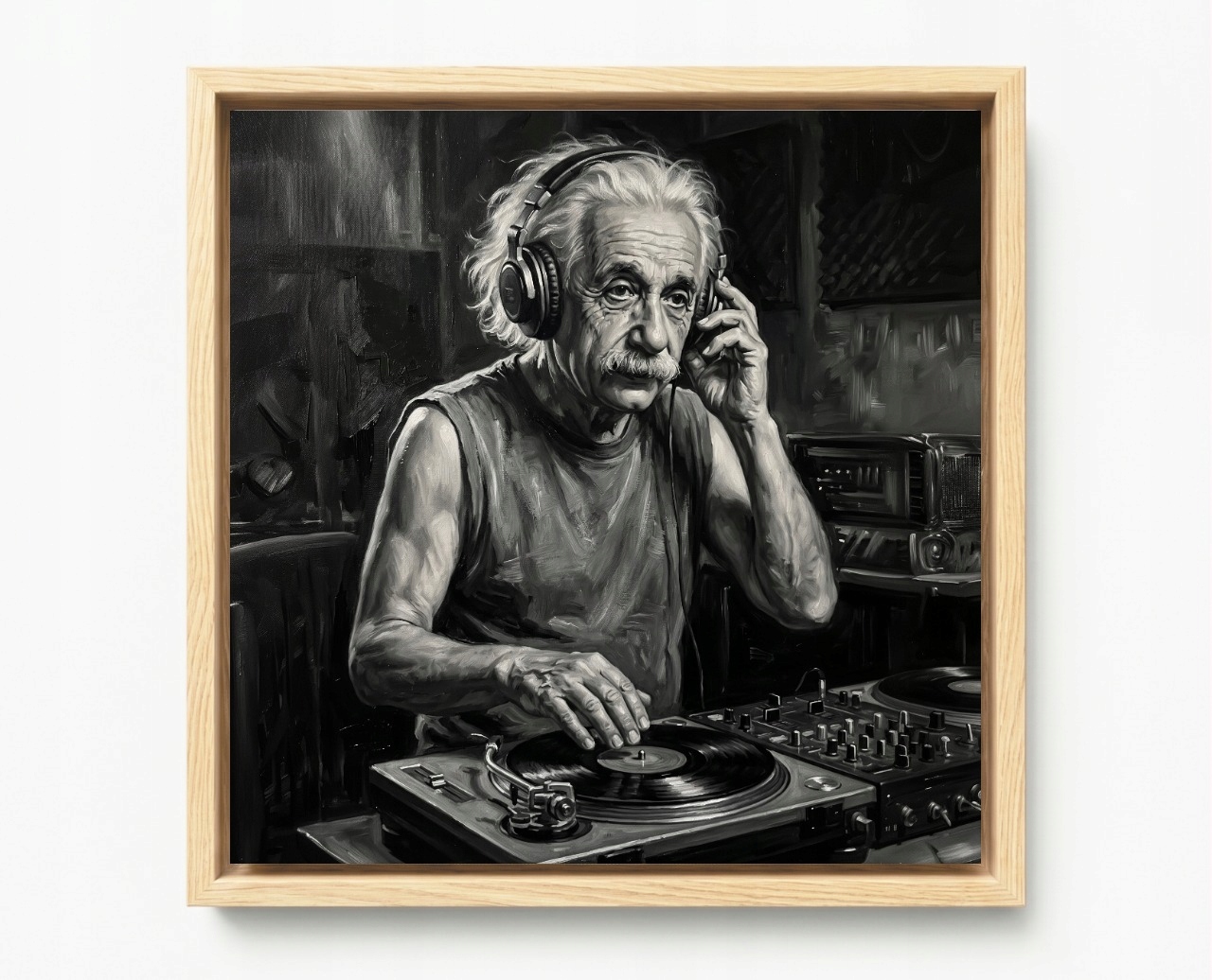Obraz Rama American Box Portrét Párty Hudba Dj Didžej Albert B&w 40x40