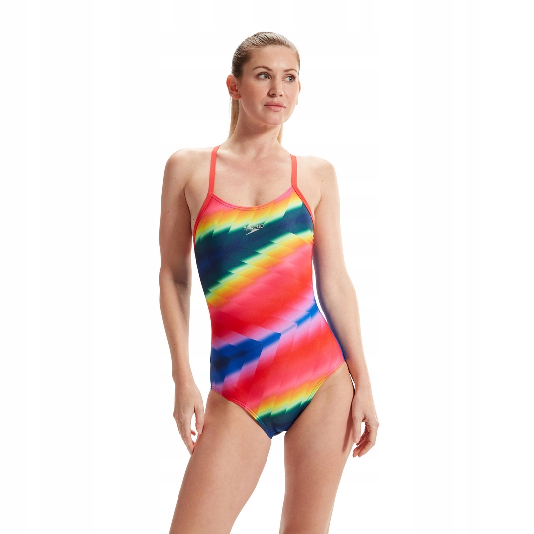 Plavky Speedo Alov Fixxbk 1PC Af Blue/pink 38