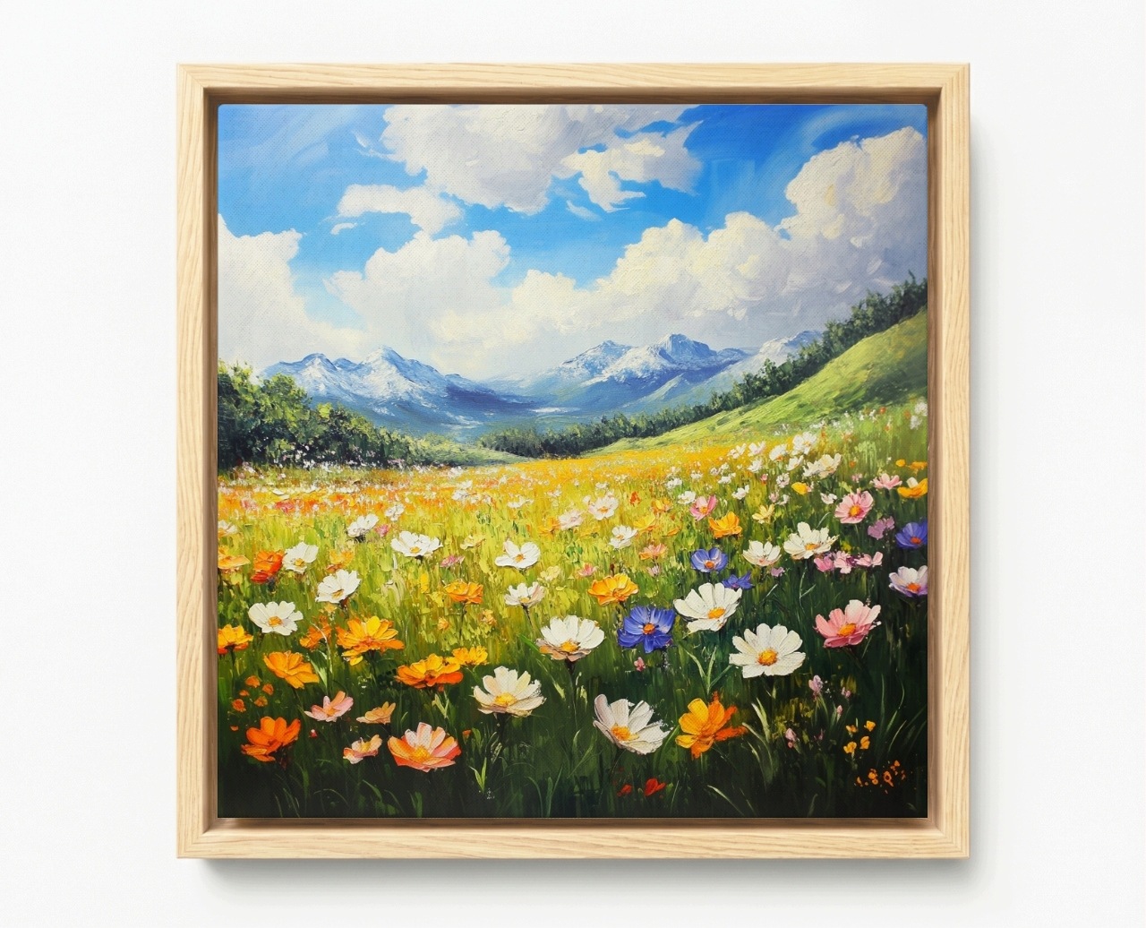 Obraz Rám Americký Box Horská Louka Polní Květiny Jarní Krajina 50x50