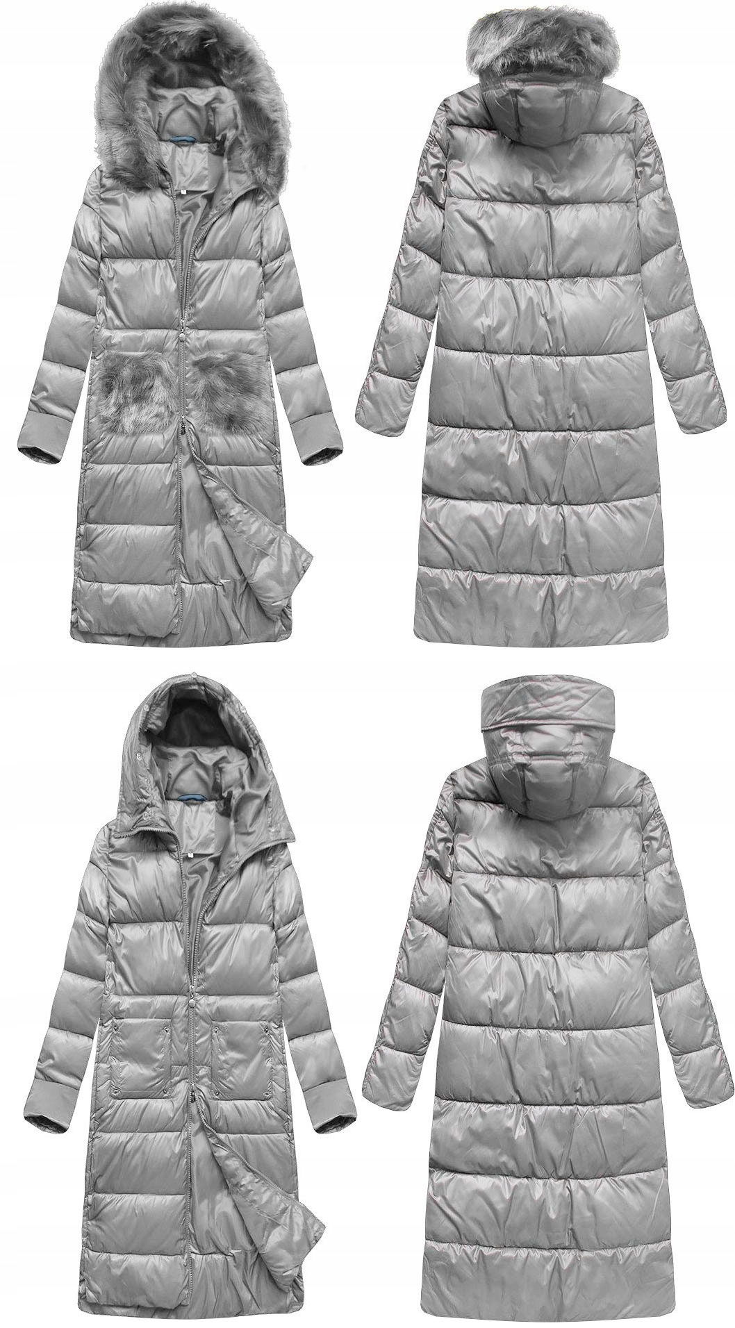 

Kurtka Płaszcz Długa Zimowa Parka Kaptur Futro S