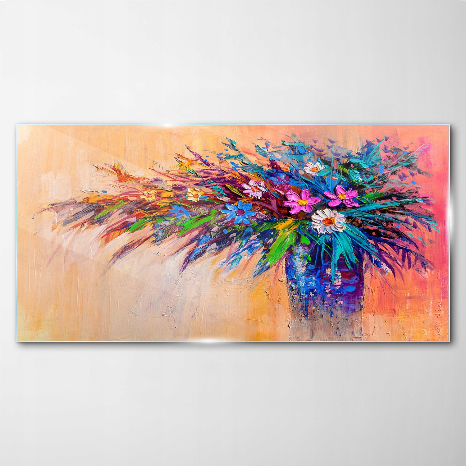 

Obraz szklany z nadrukiem Bukiet kwiatów 140x70 cm