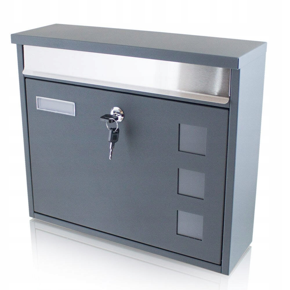 Nowoczesna skrzynka na listy pocztowa naścienna ciemnoszara Marka Bituxx