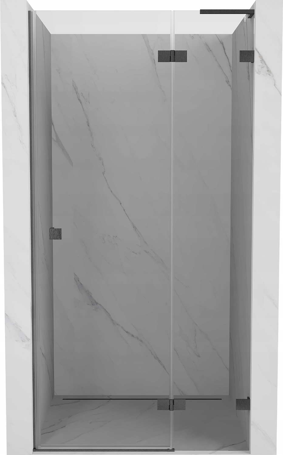 Mexen Lunar L sprchové dveře 125 cm pravé, průhledné, šedá kartáč.