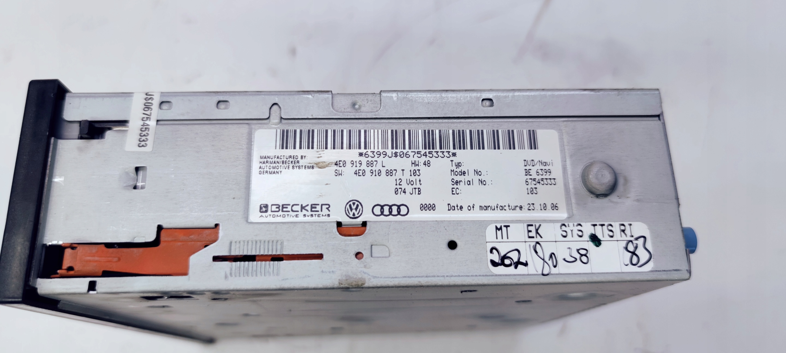 player DVD AUDI A3 A4 A5 Q5 A6 A8 4E0919887L 4E0910887T