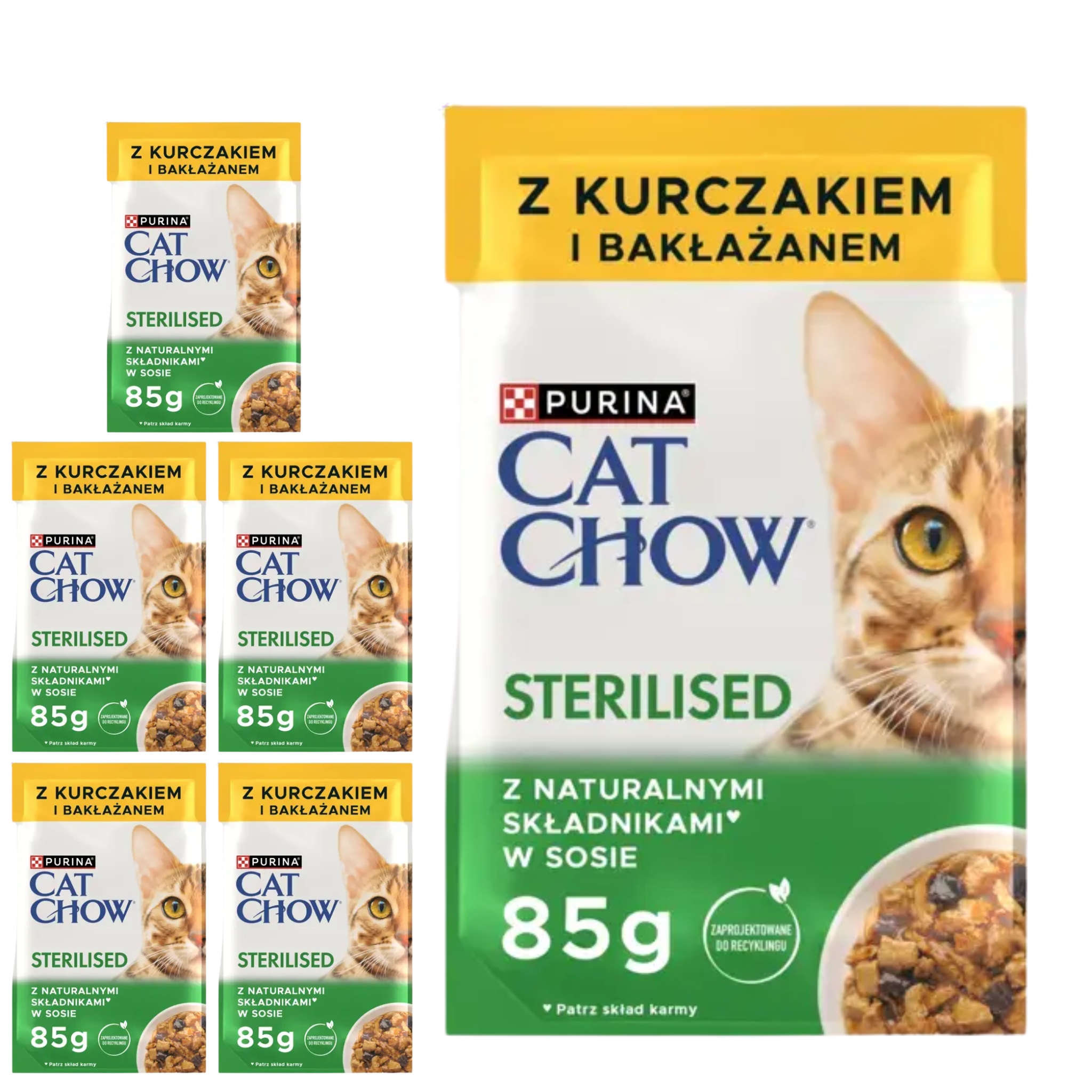 Mokré krmivo pro kočky Purina Cat Chow Strls kuřecí lilek 4x85 g 6 ks