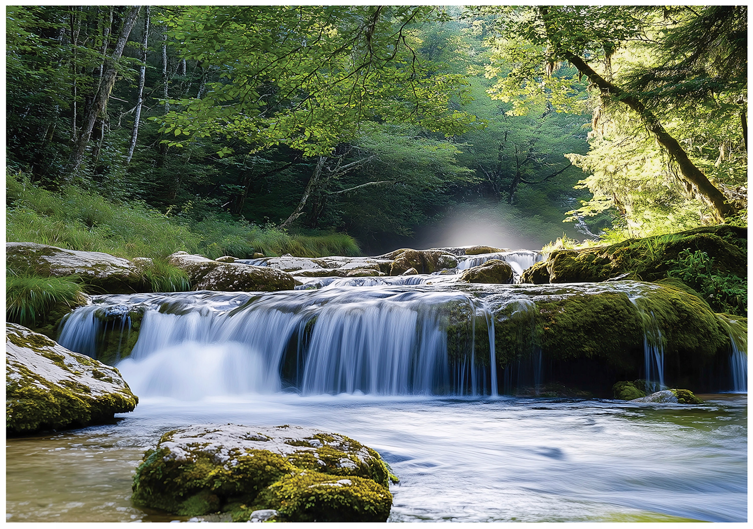Vliesová fototapeta Lesní vodopád Perspektiva Les Příroda 250x175 lepidlo