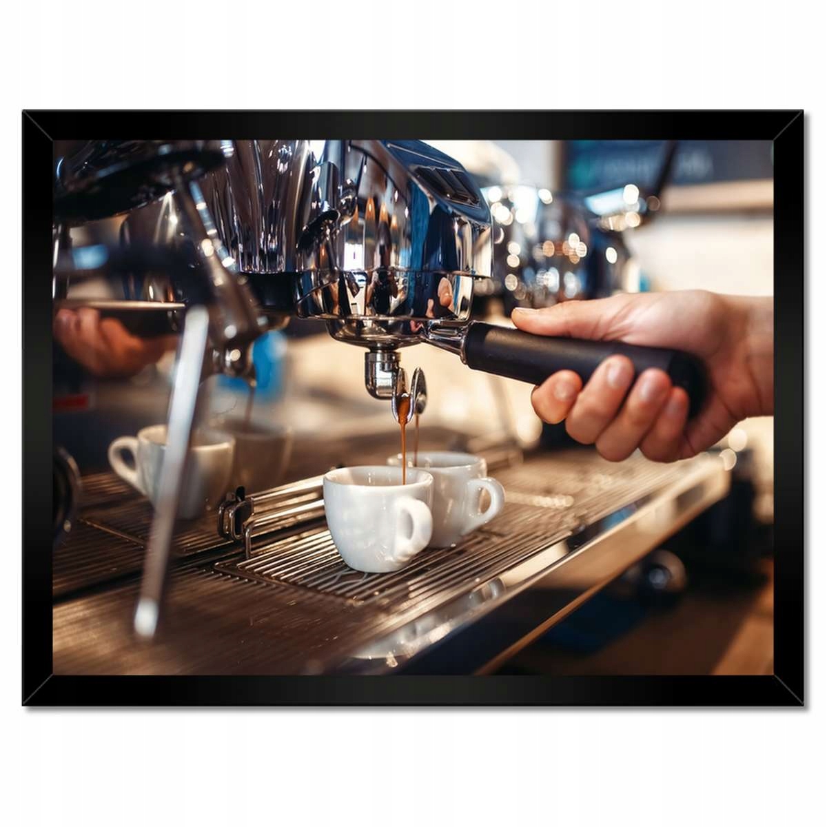 Plakáty v rámu 40x30 Barista nalévá kávu