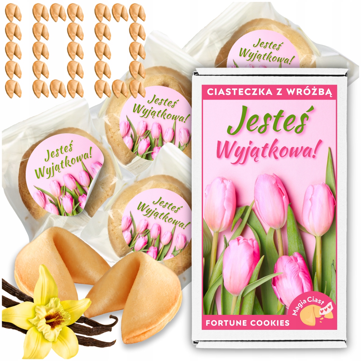Ciasteczka z Wróżbą Upominek na Dzień Kobiet 100 szt. dla Mamy Żony Siostry