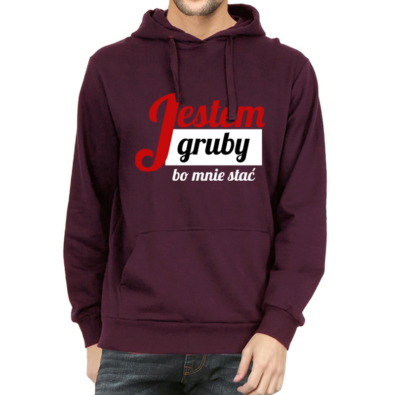 Mikina Burgundská Kapuce Pánská jako Dárek Jsem Tlustý Zábavné vzory M