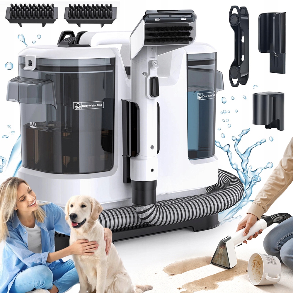 Vysavač Přenosný 2 Nádržky Na Vodu Čištění Skvrn 450 W