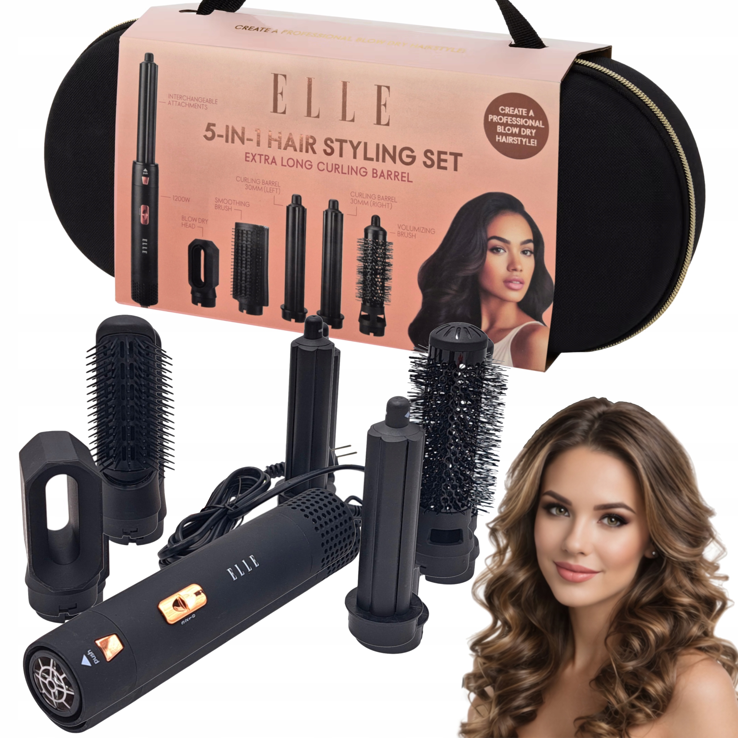 Lokówko Suszarka 5w1 wielofunkcyjne urządzenie do stylizacji włosów Elle