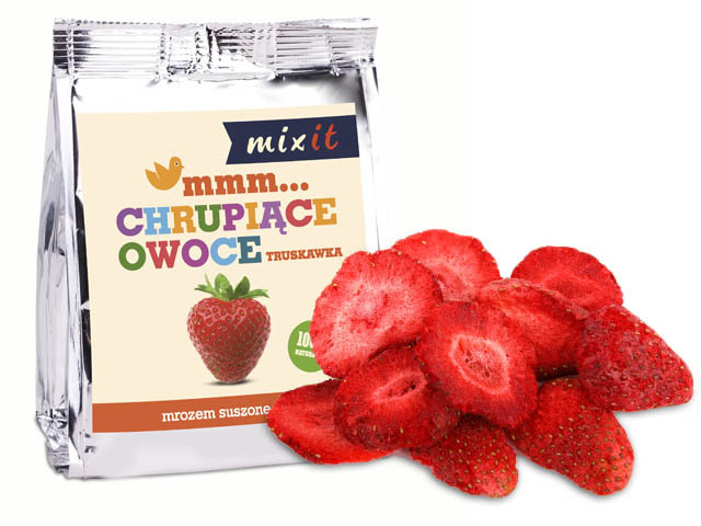 MIXIT CHRUPIĄCE OWOCE LIOFILIZOWANE TRUSKAWKA DO KIESZENI 14g