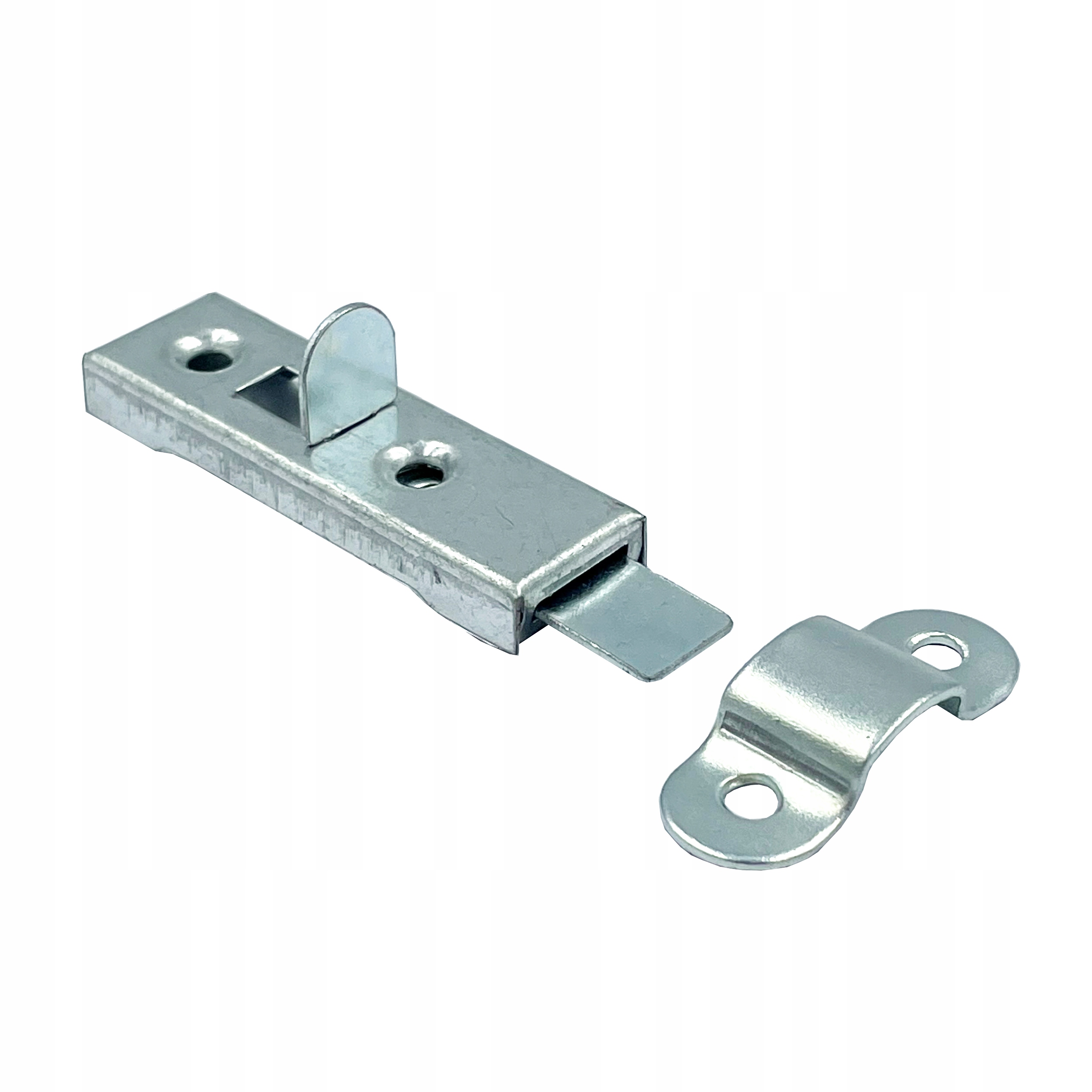 100 x Závora nábytková ocelová jednoduchá s plechem, zavírání, zámek