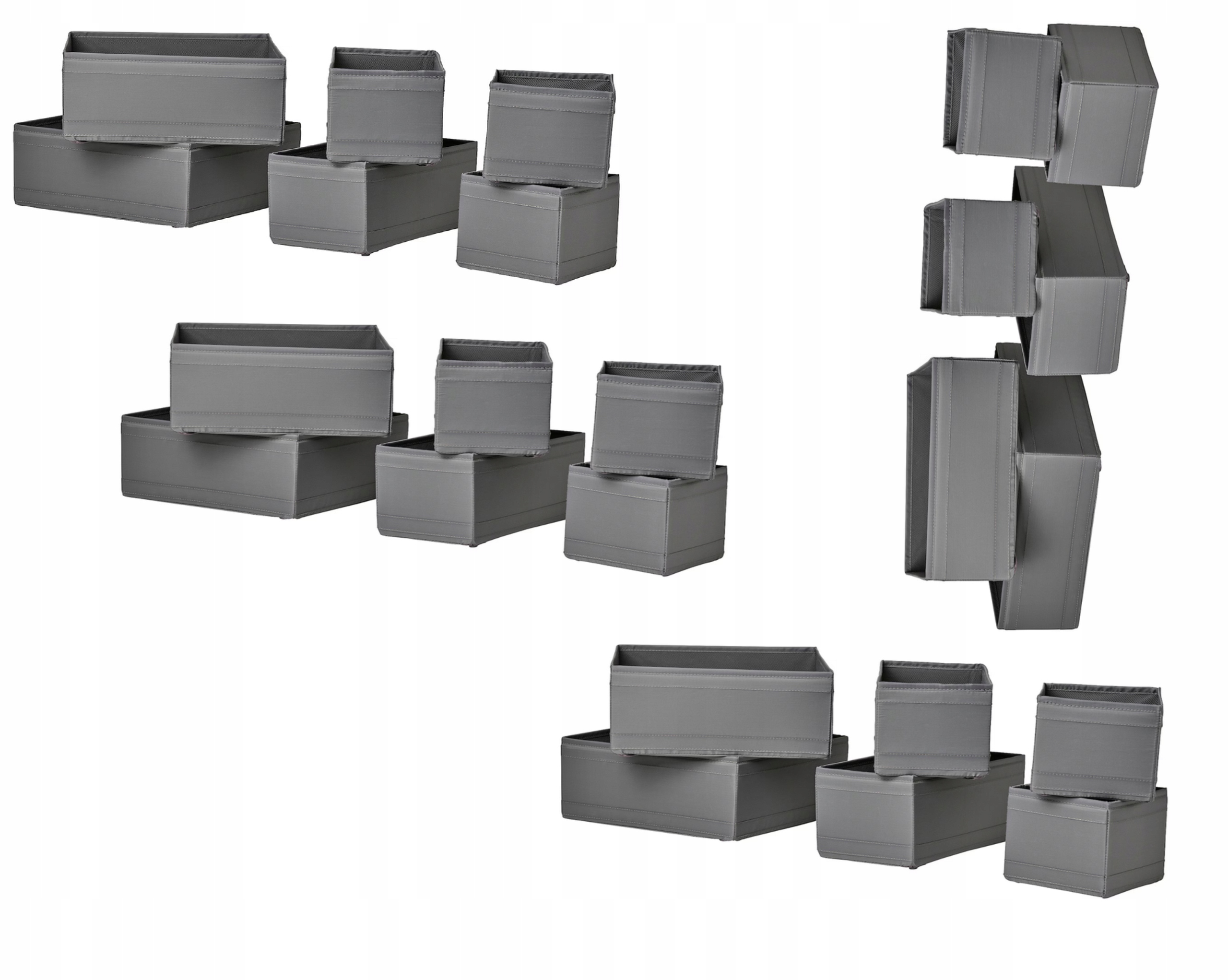 Ikea Skubb úložné boxy do nábytku 4x6 kusů Šedé