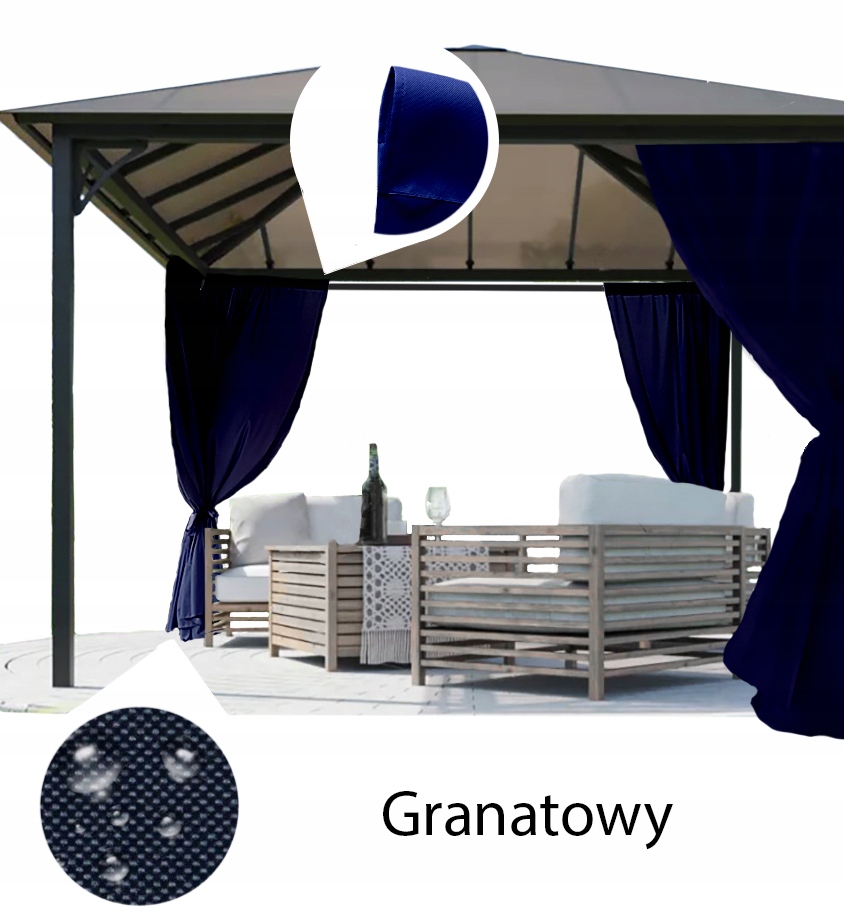 ZASŁONY OGRODOWE WODOODPORNE tunel 250 cm Typ pawilon