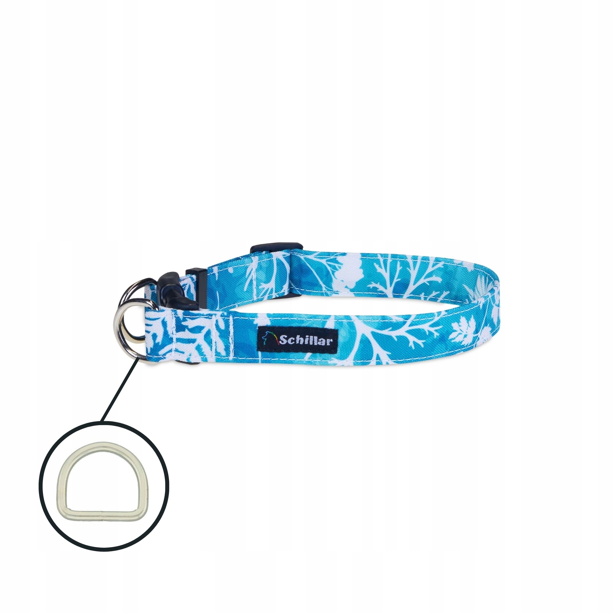 Levně Obojek na sponu double lock pro velkého psa s mátovými rostlinami L XL 40-60 cm