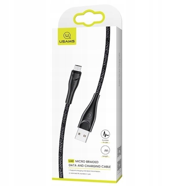

Usams Kabel Pleciony U41 Micro Usb 2A 1M Czarny