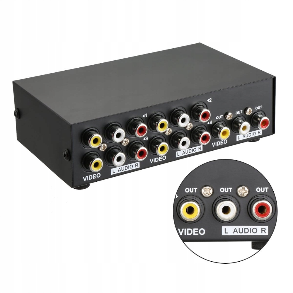 SWITCH 4IN1 AV RCA CHINCH 4x1 rozgałęźnik ADAPTER