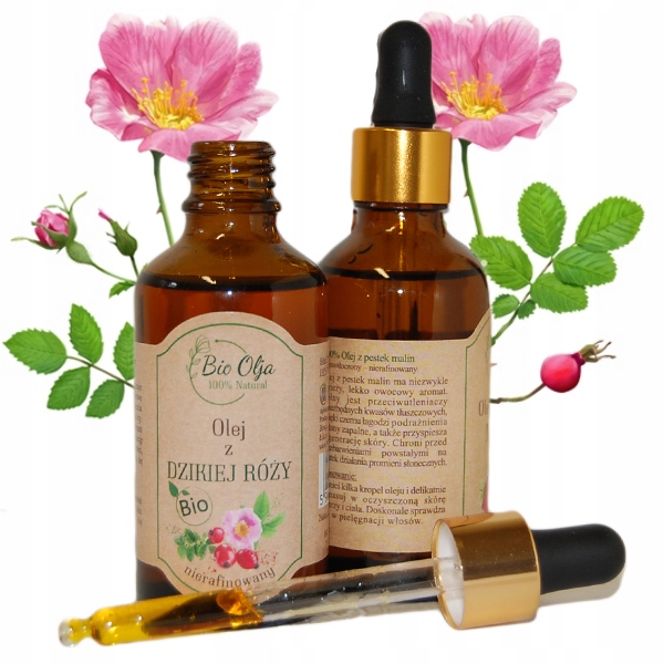 Bio Olja OLEJEK Z DZIKIEJ RÓŻY RÓŻANY DO TWARZY NA NACZYNKA 100% naturalny