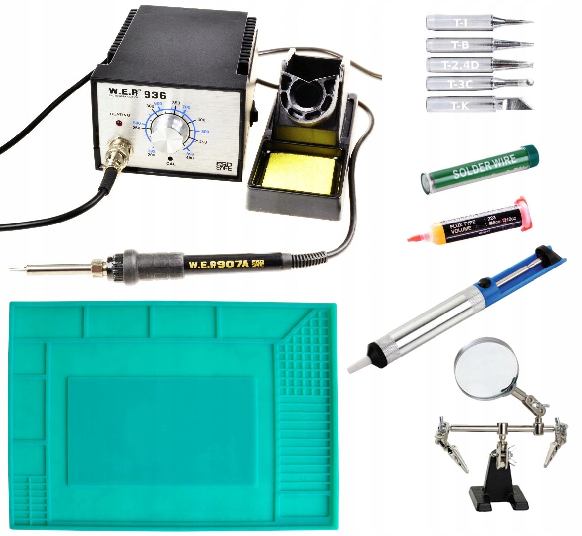 

Stacja Lutownicza Wep 936 +mata Trzecia Ręka 223