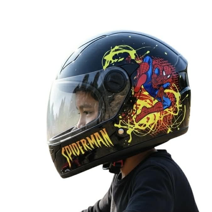 Dětská Přilba Pro Děti Spiderman Černá Na Motorku Helma Na Čtyřkolku 49-52 cm