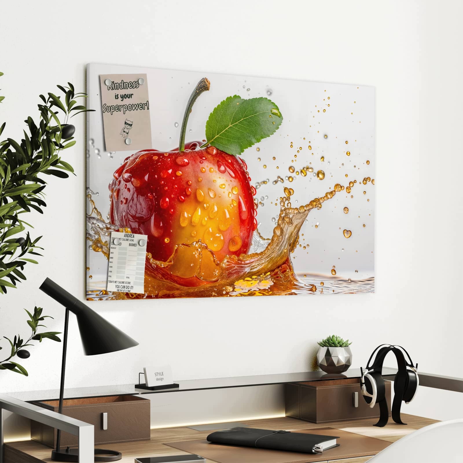 Magnetická tabule Jablko Cákance soku 90 × 60 cm