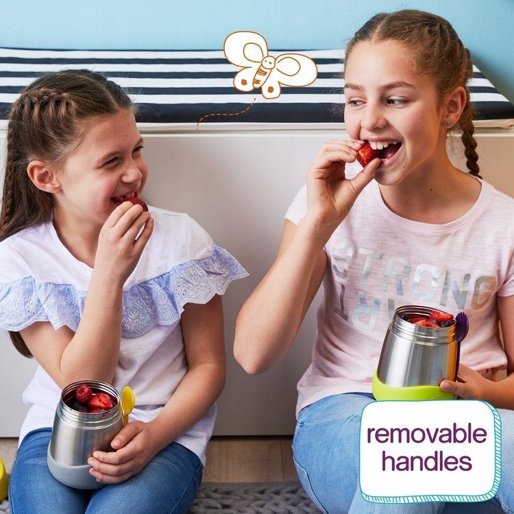 B.box Termos obiadowy na zupę i obiad dla dzieci 335 ml Blue Slate Maksymalne utrzymanie zimna do 7 h