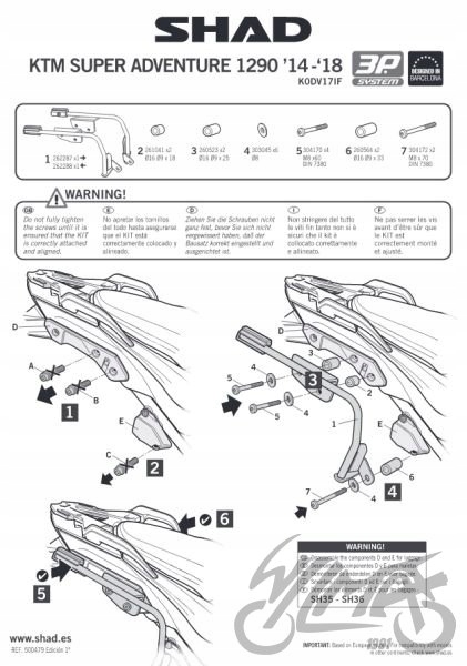 STELAŻ KUFRA BOCZNEGO 3P SHAD DO KTM SUPER ADVENTU Producent WZMOTO
