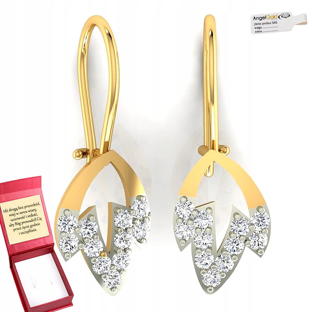 Jemné náušnice ze zlata ryzosti 585 na patent.