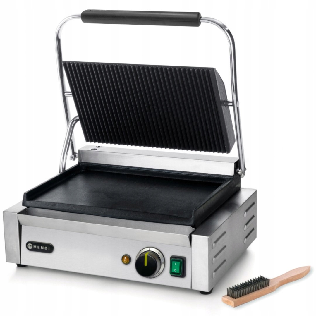 Kontakt grill kontaktowy Panini góra ryflowana dół gładki 2200W Hendi 263