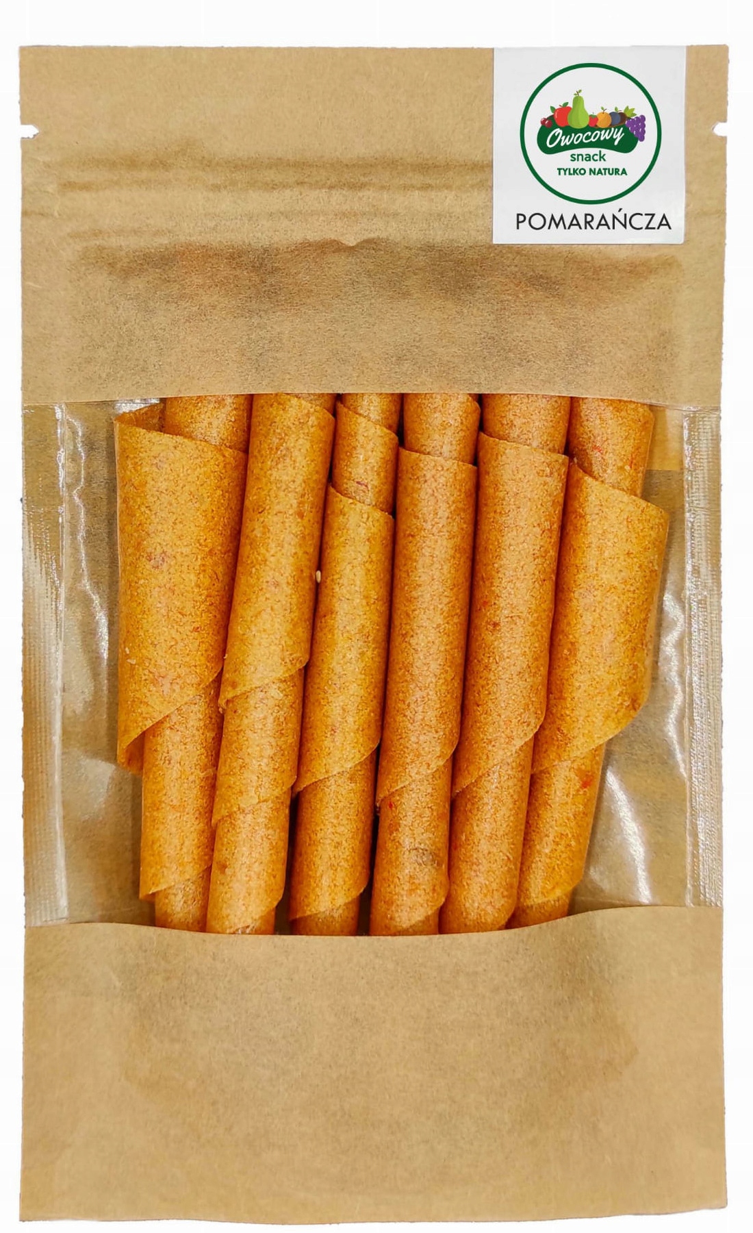 ROLLSY OWOCOWE Pomarańczowe 50g Owocowa przekąska naturalna Pomarańcza Rodzaj rollsy