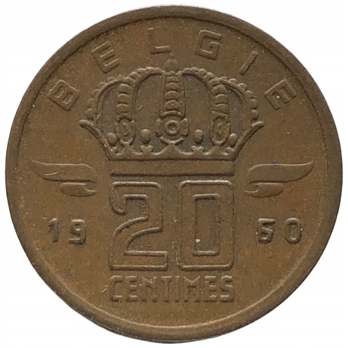 65041. Belgia, 20 centymów, 1960r.