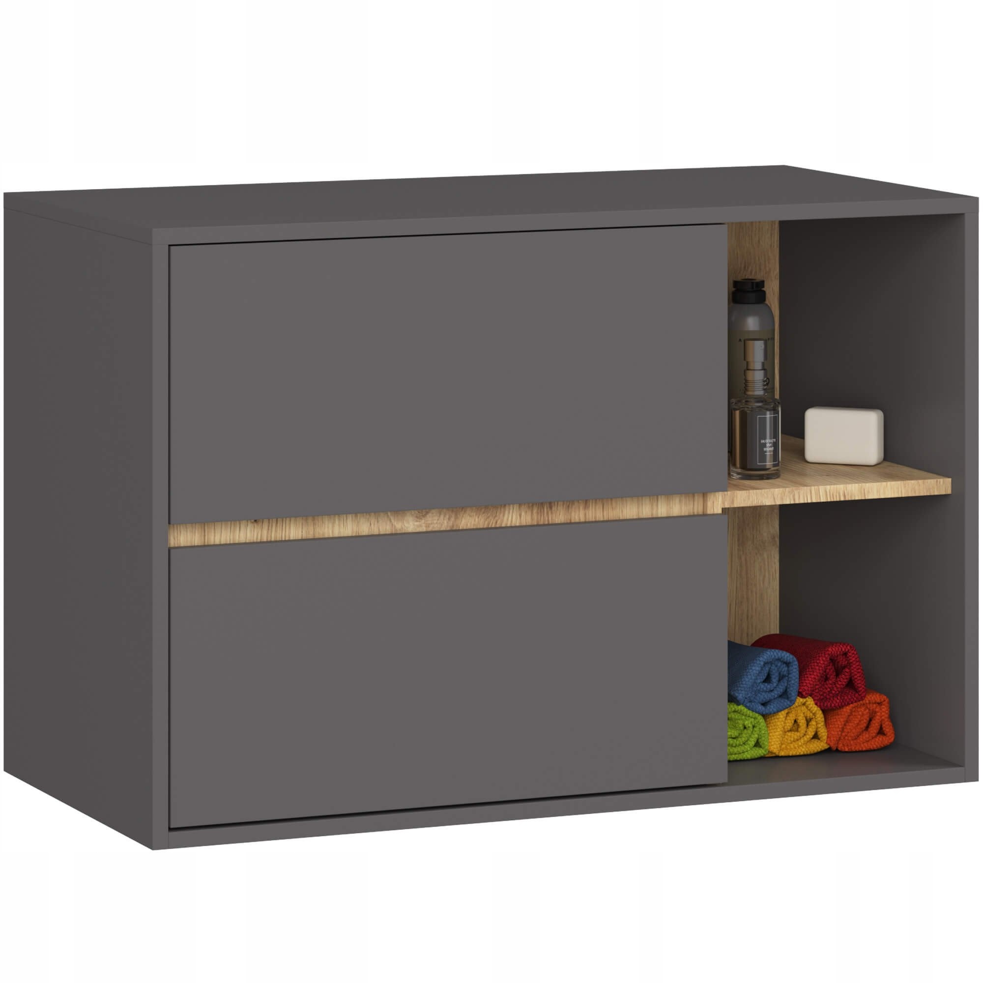 Kúpeľňová Skrinka Pod Umývadlo Vami W90 2SZ2P Grafit/artisan Akd