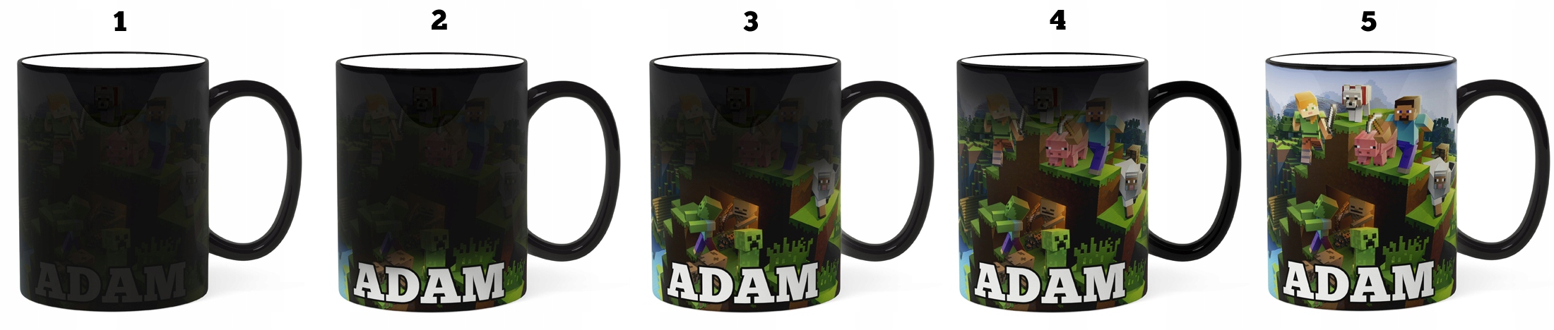 MAGICZNY KUBEK 330 ML MINECRAFT RÓŻNE WZORY+IMIĘ Marka inna