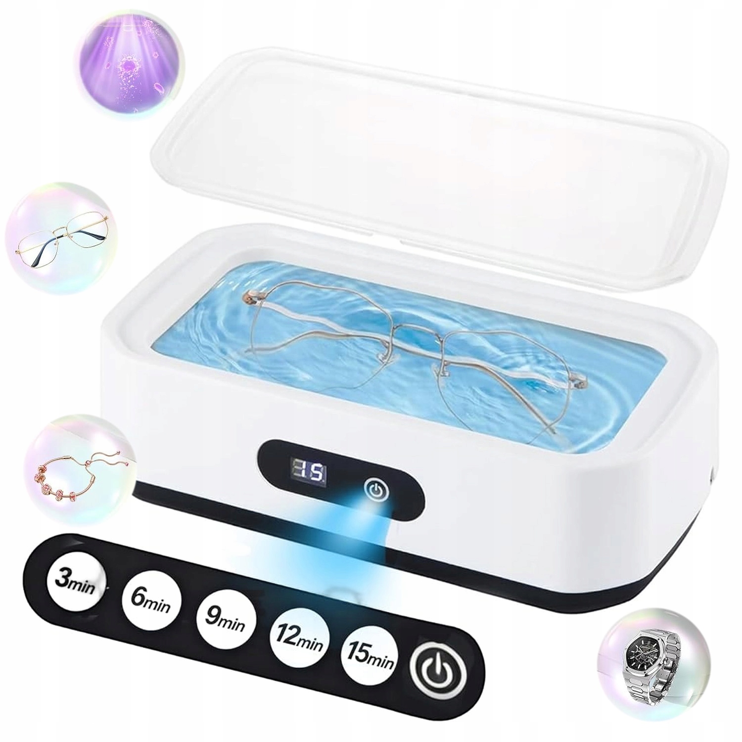 Myjka Wanna Ultradźwiekowa Soniczna Sterylizator 650 ML Do Protez Biżuterii