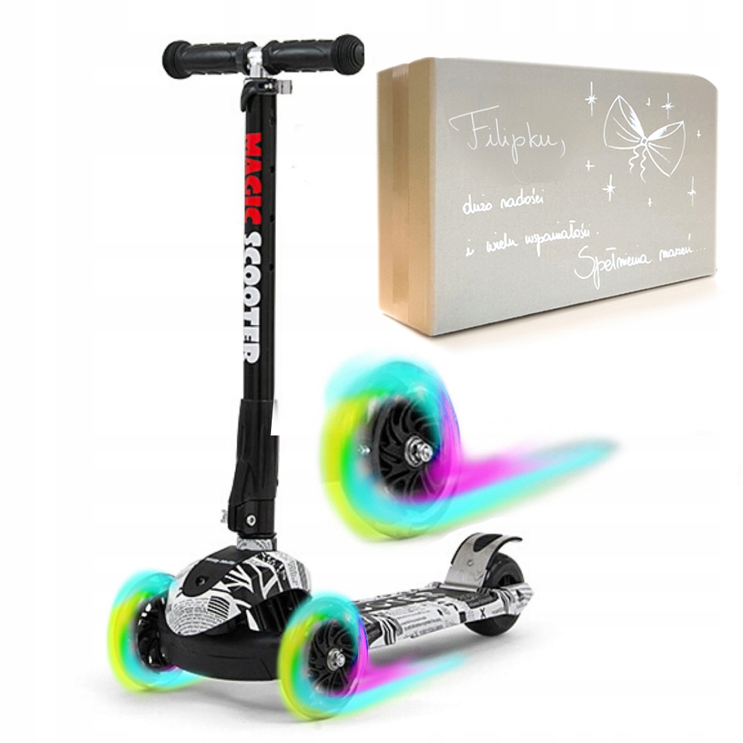 Hulajnoga dla Chłopca dla 4 latka Trójkołowa Balansowa Led Koła