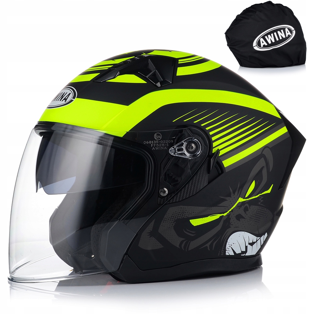 Otvorená Motocyklová Prilba Awina JK528 Fluo Matt Skúter Chopper Blenda