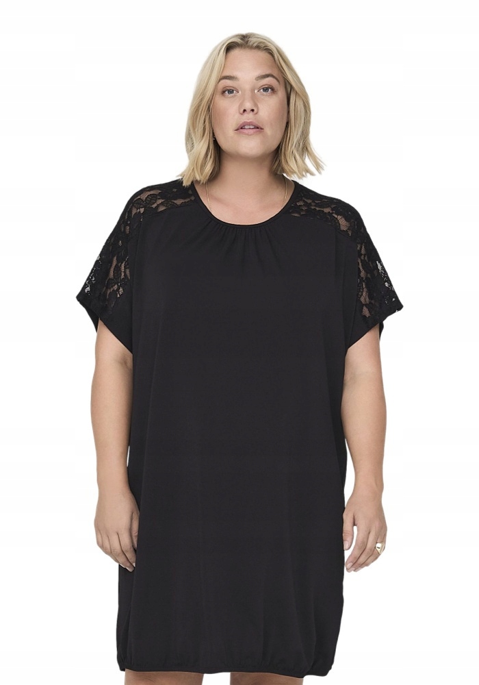 Černá Tunika Šaty S Krajkou Carmakoma O327 48
