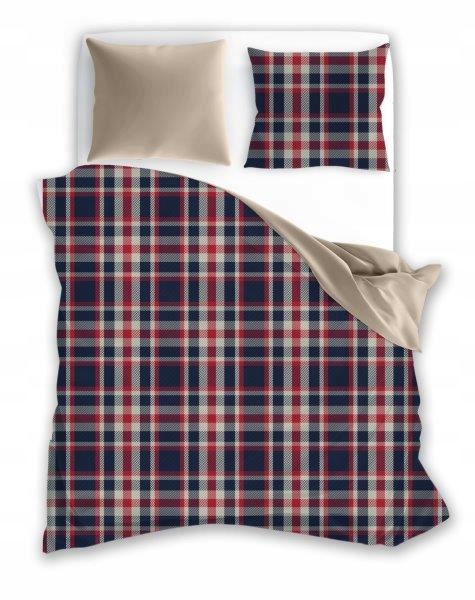 

Ciepła Flanelowa Pościel Krata Kratka 200x220