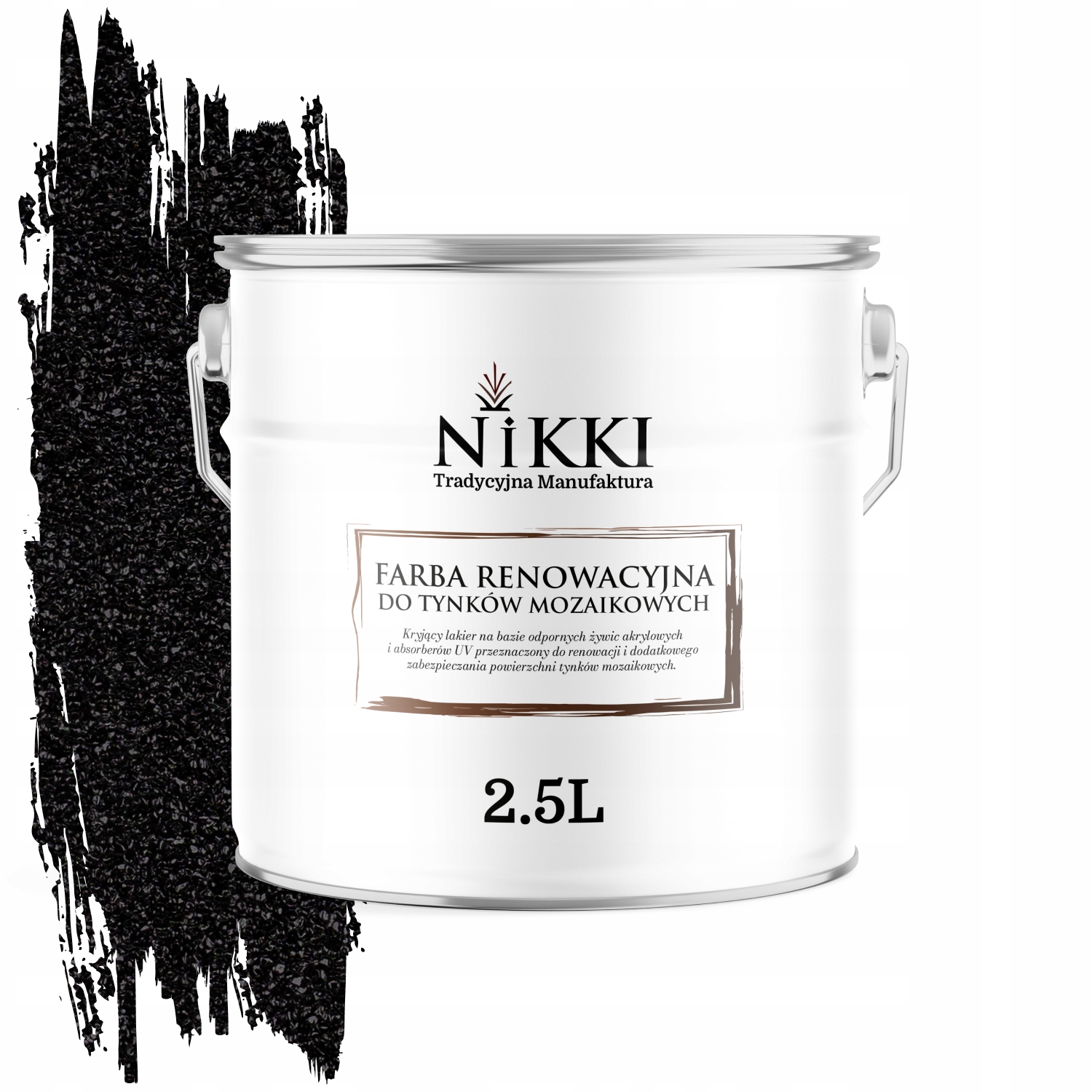 Farba na mozaikovú omietku Renovačná 2.5L Rýchla obnova Čierna RAL9005