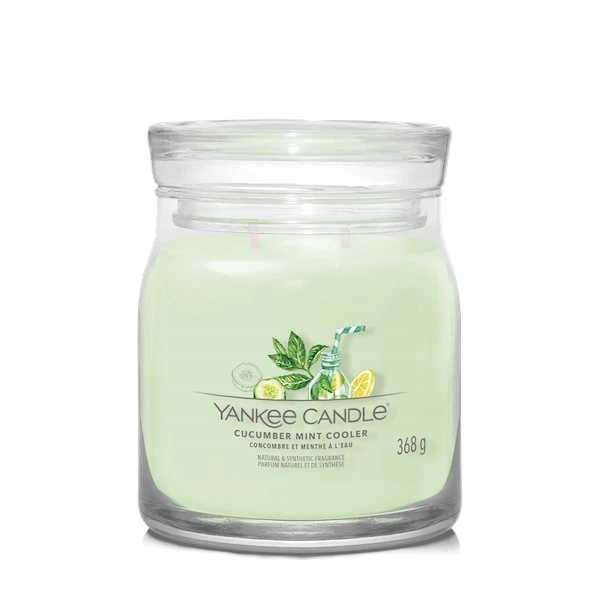 Yankee Candle vonná svíčka Signature ve skle střední Cucumber Mint Cooler 3