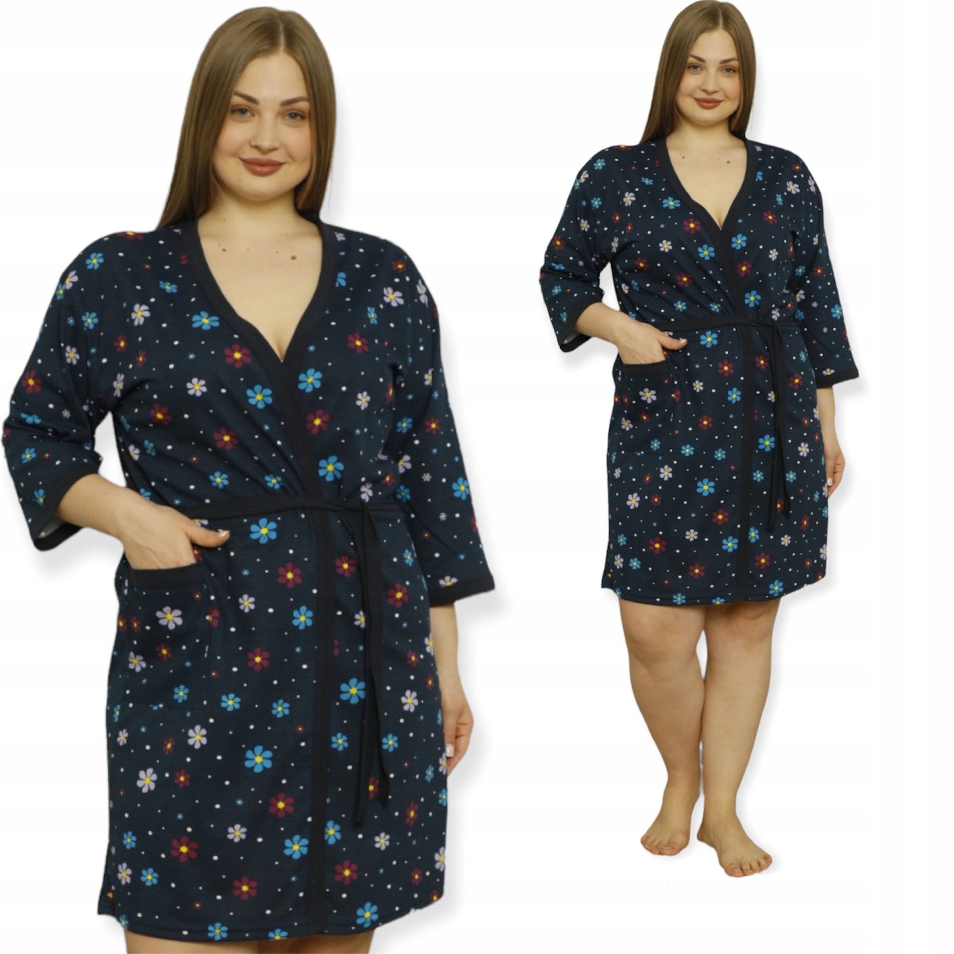 

Szlafrok Damski Duze Rozmiary Cienki Bawełniany