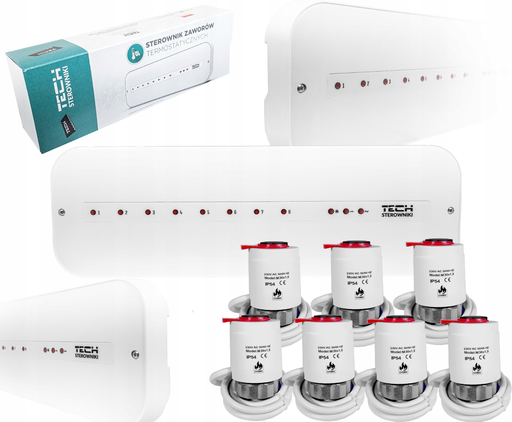 Ovladač Lišta L-5-S Slim 7 Termoelektrických Pohonů M30NC 230V Damix