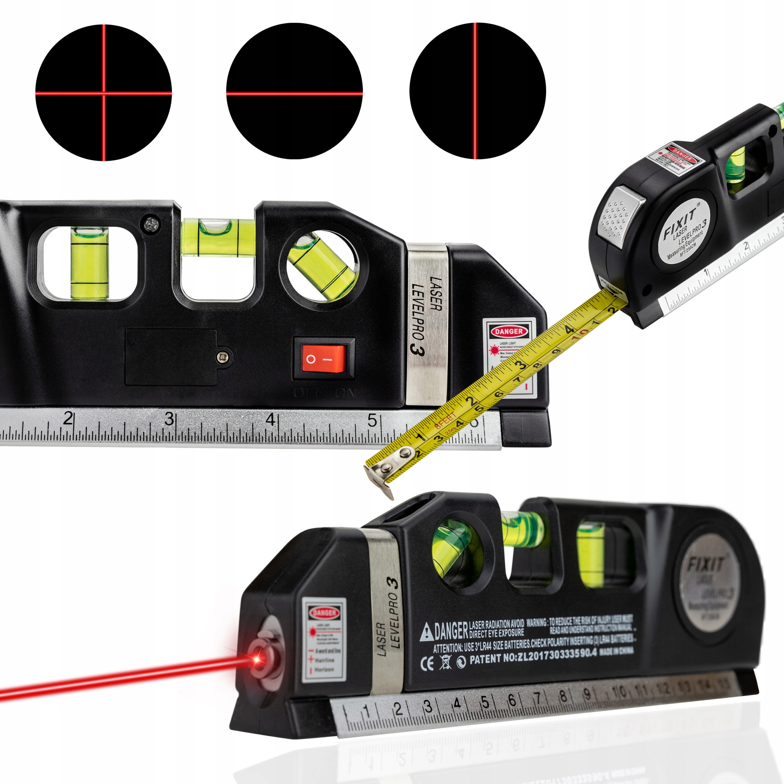 

Poziomica laserowa laser linijka z miarką 250cm